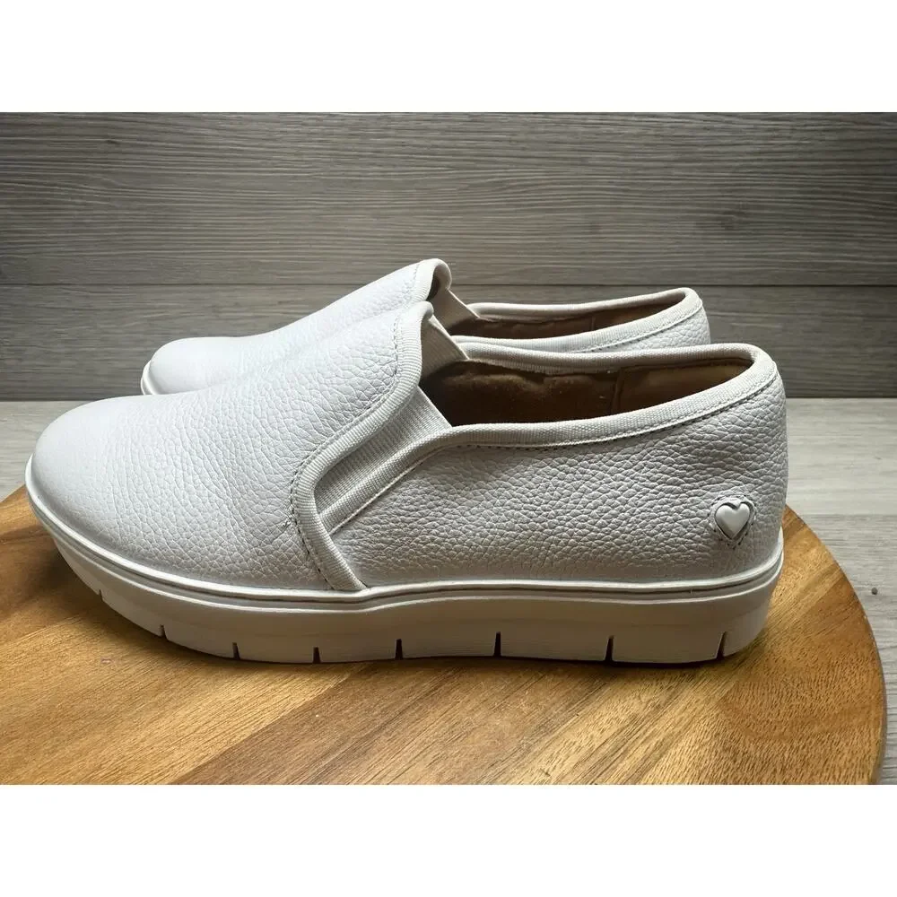 Nurse Mates Adela Slip-On Shoes, White, Women's 6.5 W